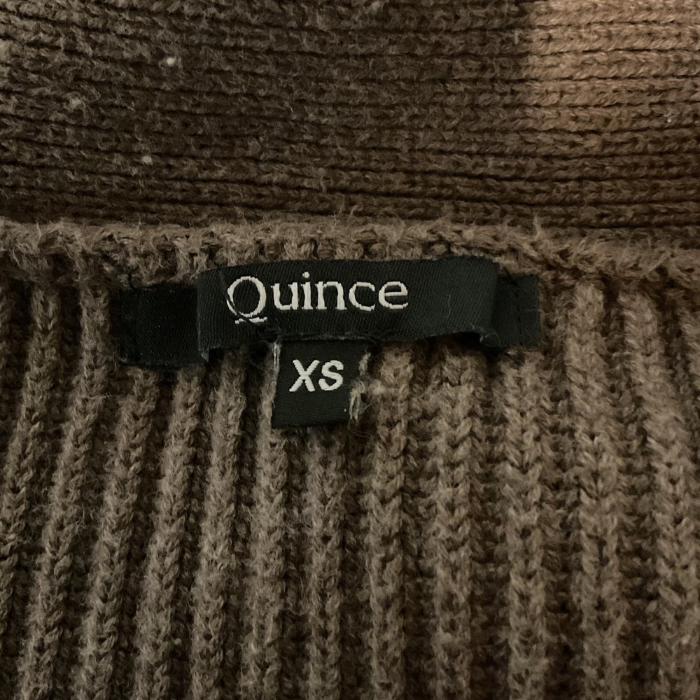 Quince Women's 100% Organic Cotton Oversized Open Cardigan Heather Brown Size XS - Picture 4 of 7